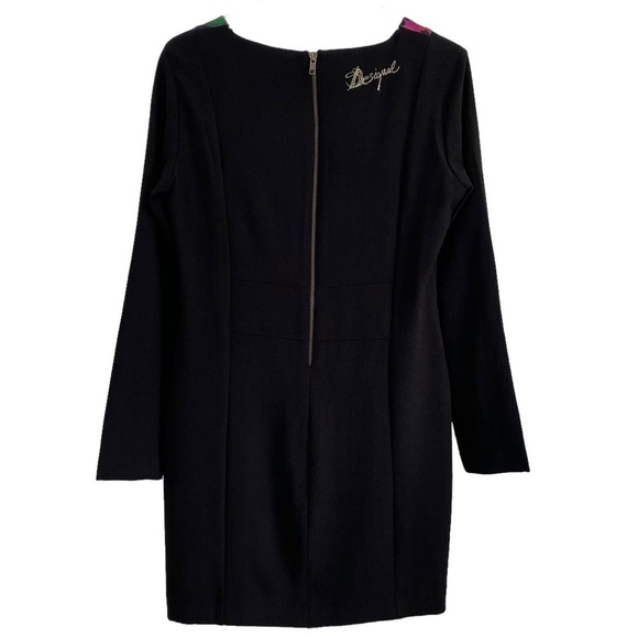 DESIGUAL - NWT BLACK EVANON DRESS SZ 8 - STYLE 37V2070 CREPE-LIKE FEEL - B21 - Picture 4 of 11